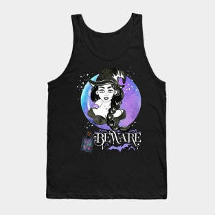 Magic Witch Tarot cards Beware potion witchy hat Witchcraft astrology Halloween Tank Top